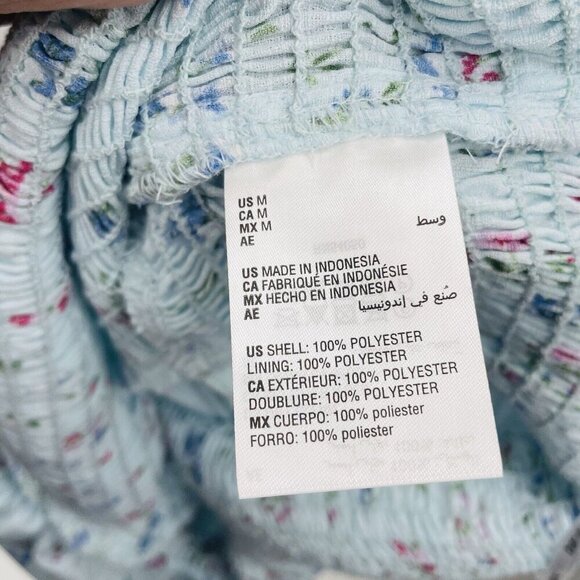 Bar III Womens Medium Floral Printed Smocked Convertible Mini Dress in Blue $99 - Picture 10 of 10